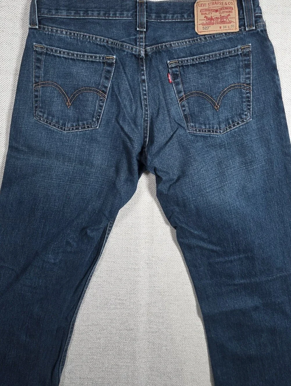 Levi's 527 Low Bootcut Jeans Men's 34x36 Blue Denim Dark Wash 100% Cotton